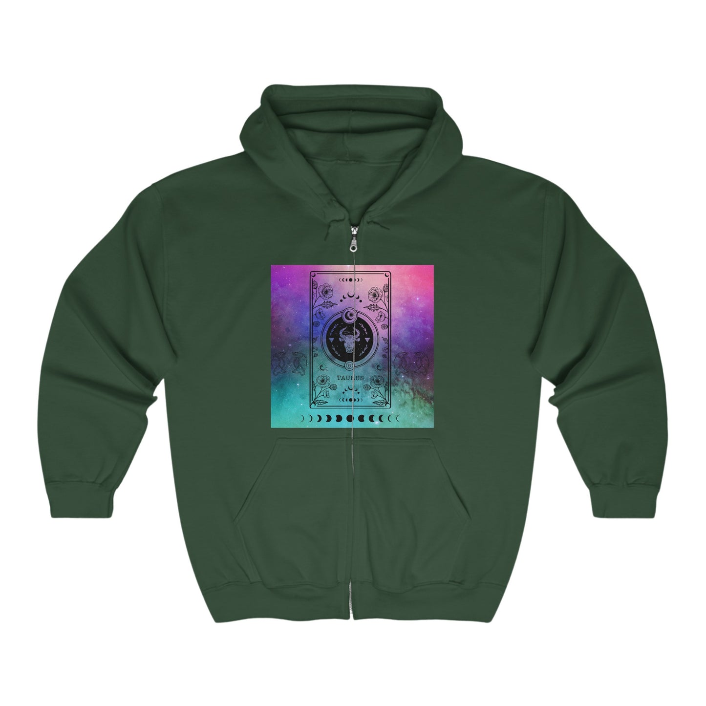 Galaxy Taurus Zodiac Zip-Up Hoodie