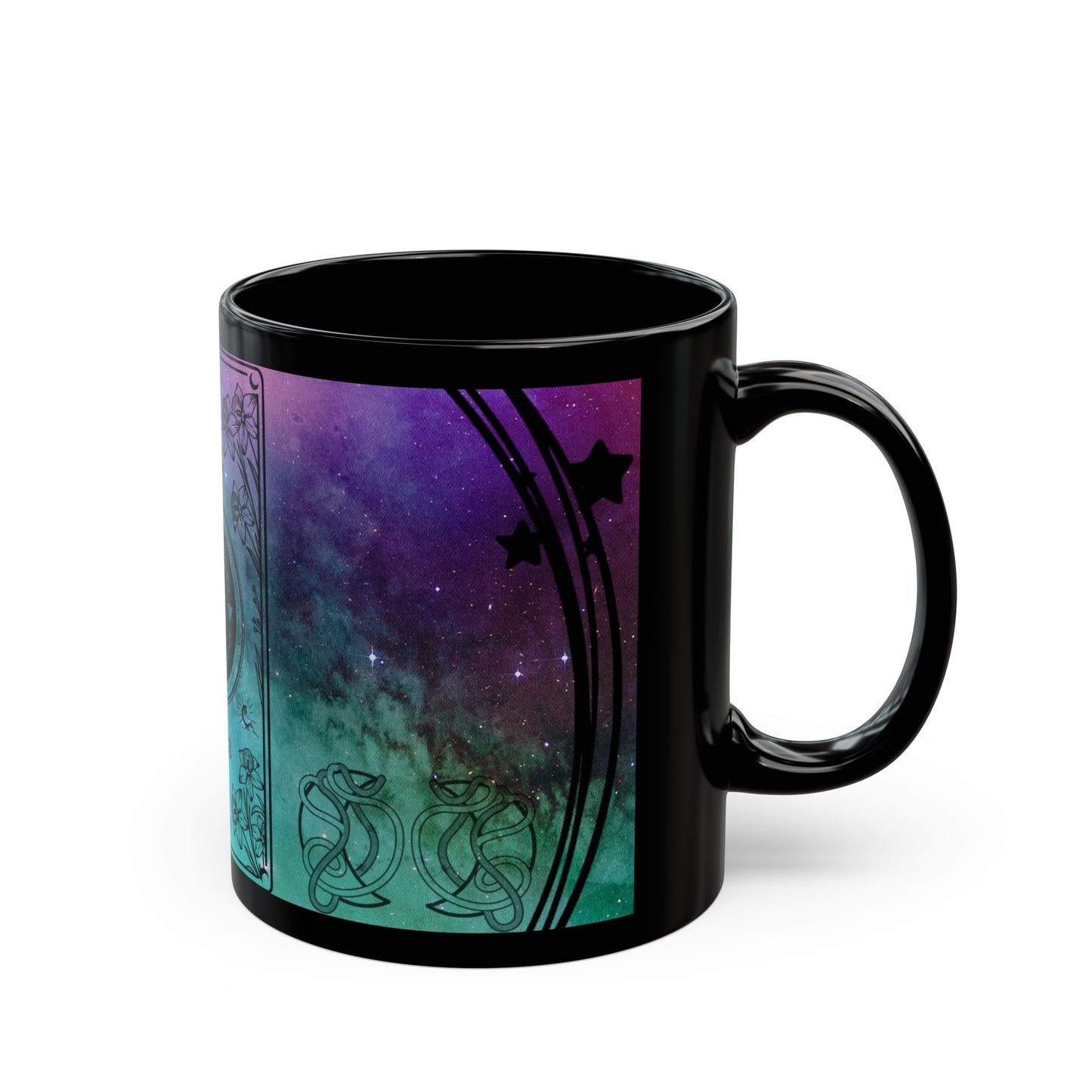 Pisces Stardust Black Ceramic Mug