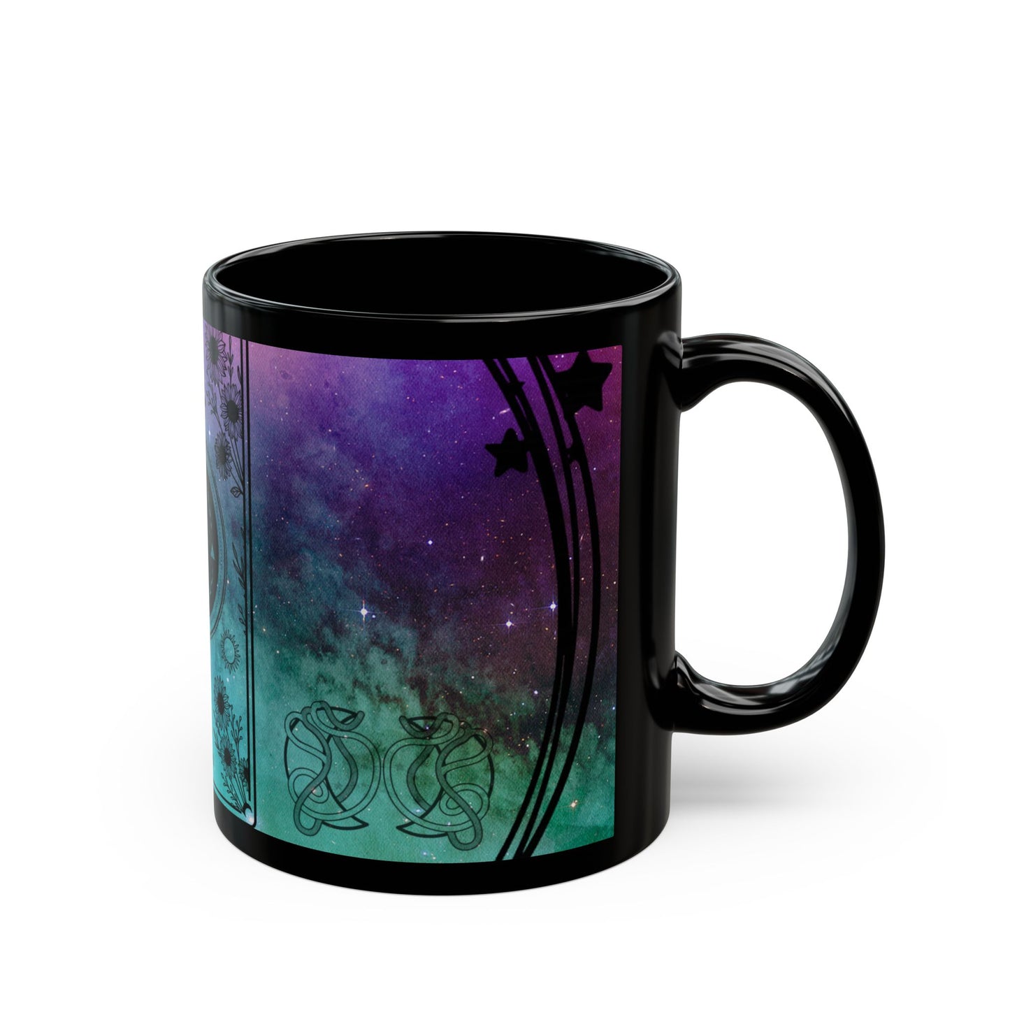 Leo Stardust Black Ceramic Mug