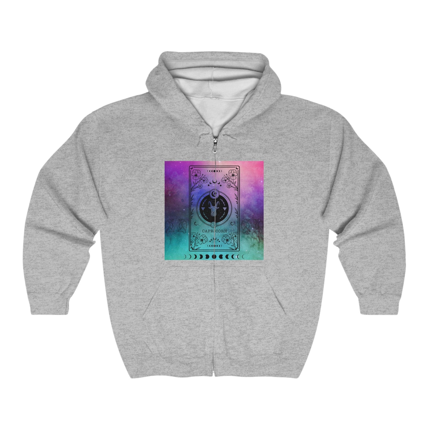 Galaxy Capricorn Zodiac Zip-Up Hoodie