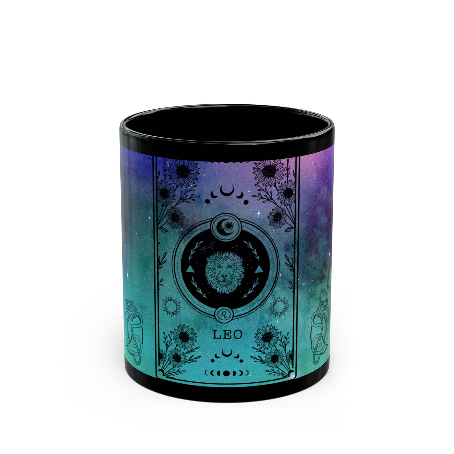 Leo Stardust Black Ceramic Mug