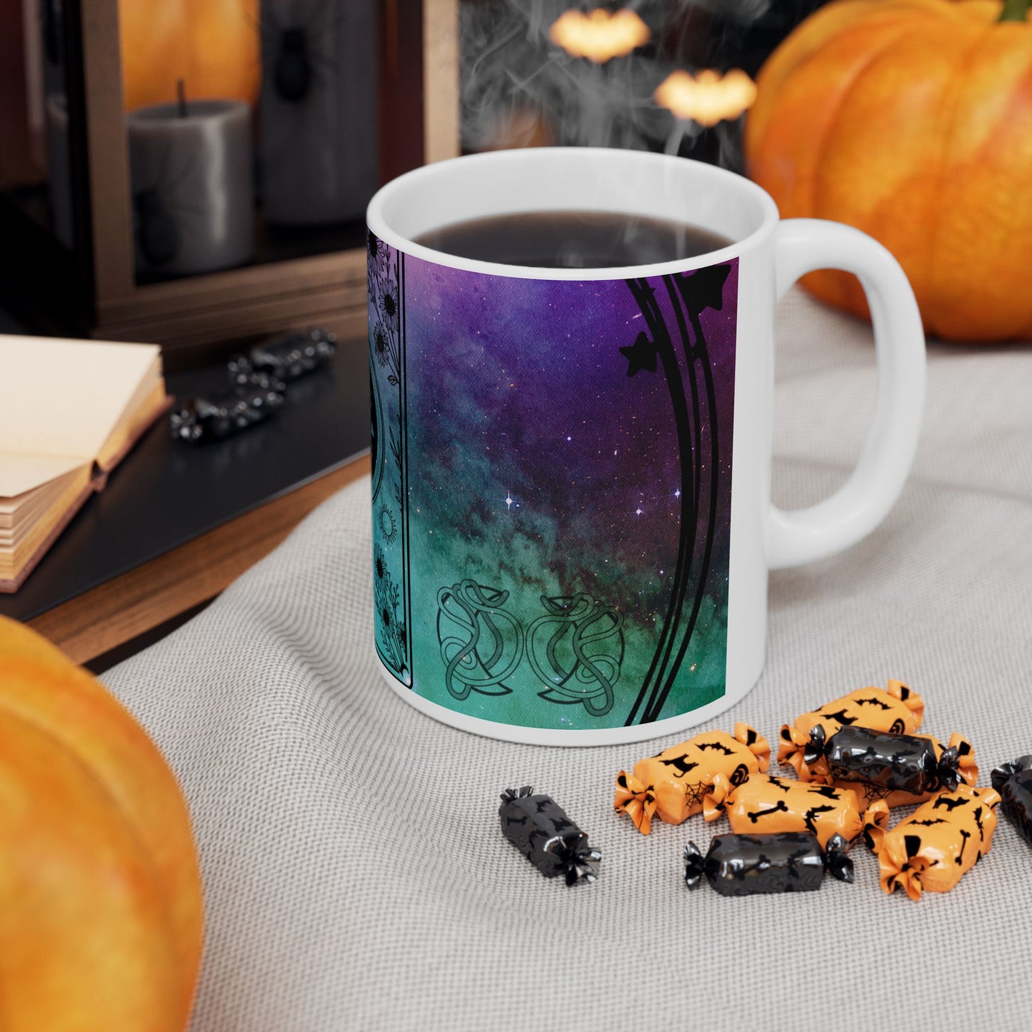 Leo Stardust White Ceramic Mug