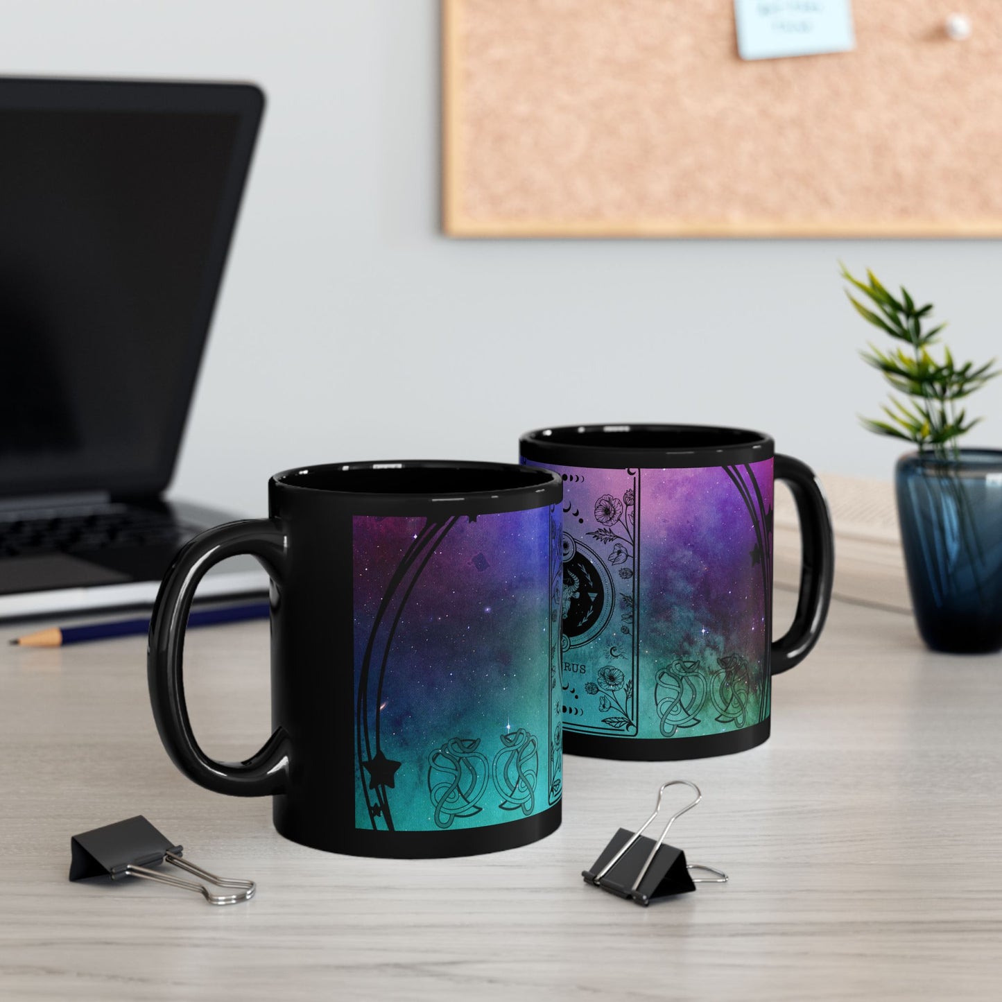 Taurus Stardust Black Ceramic Mug