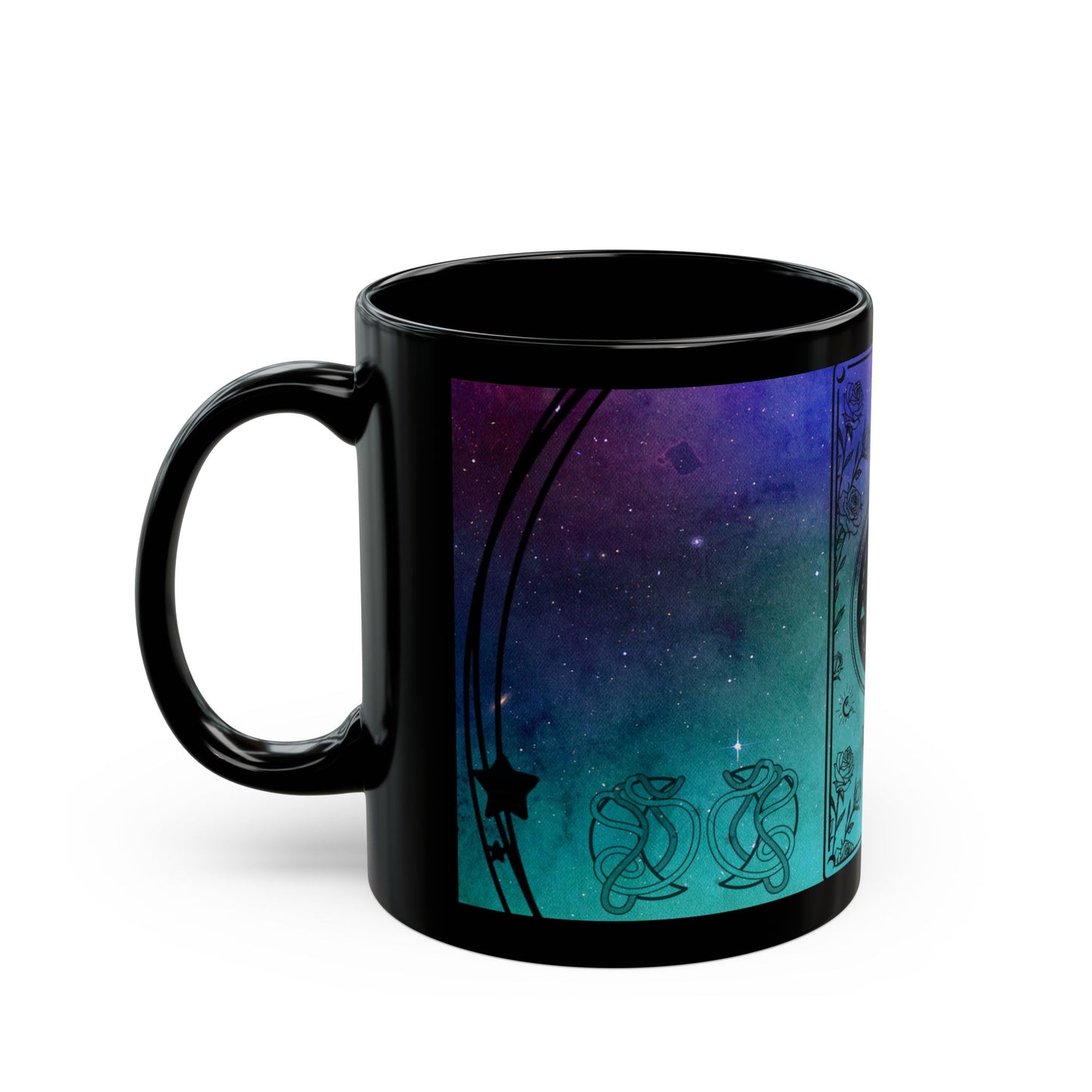 Libra Stardust Black Ceramic Mug