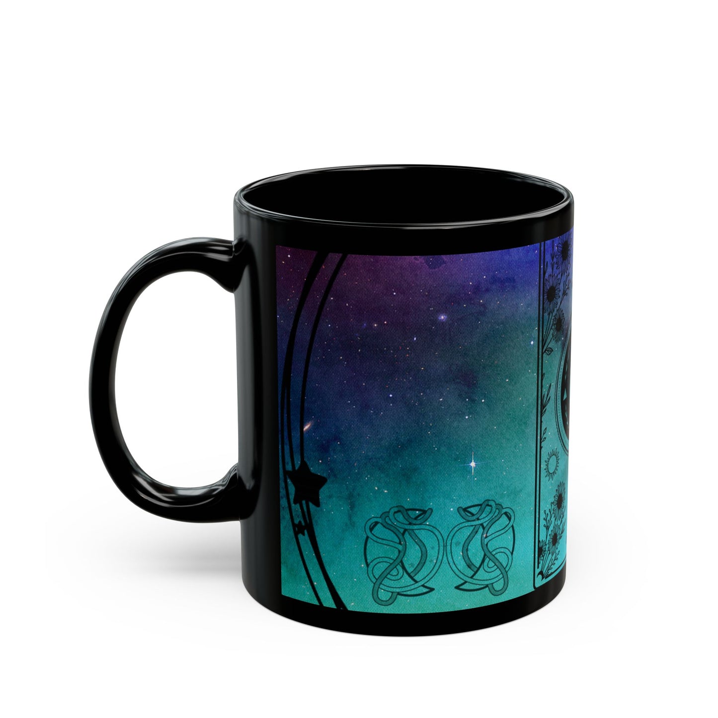 Leo Stardust Black Ceramic Mug