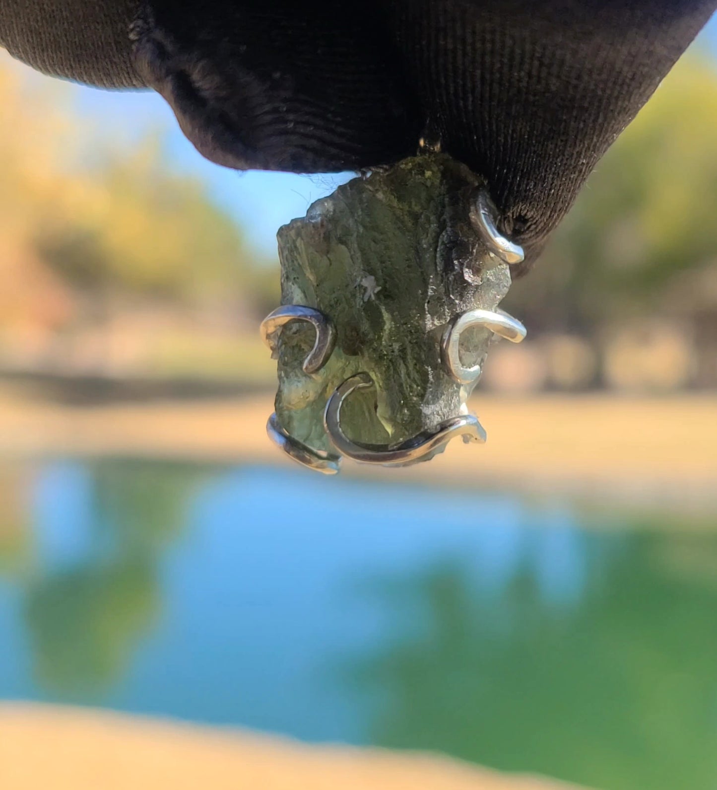 5.00 Gram Moldavite Pendant in Sterling Silver