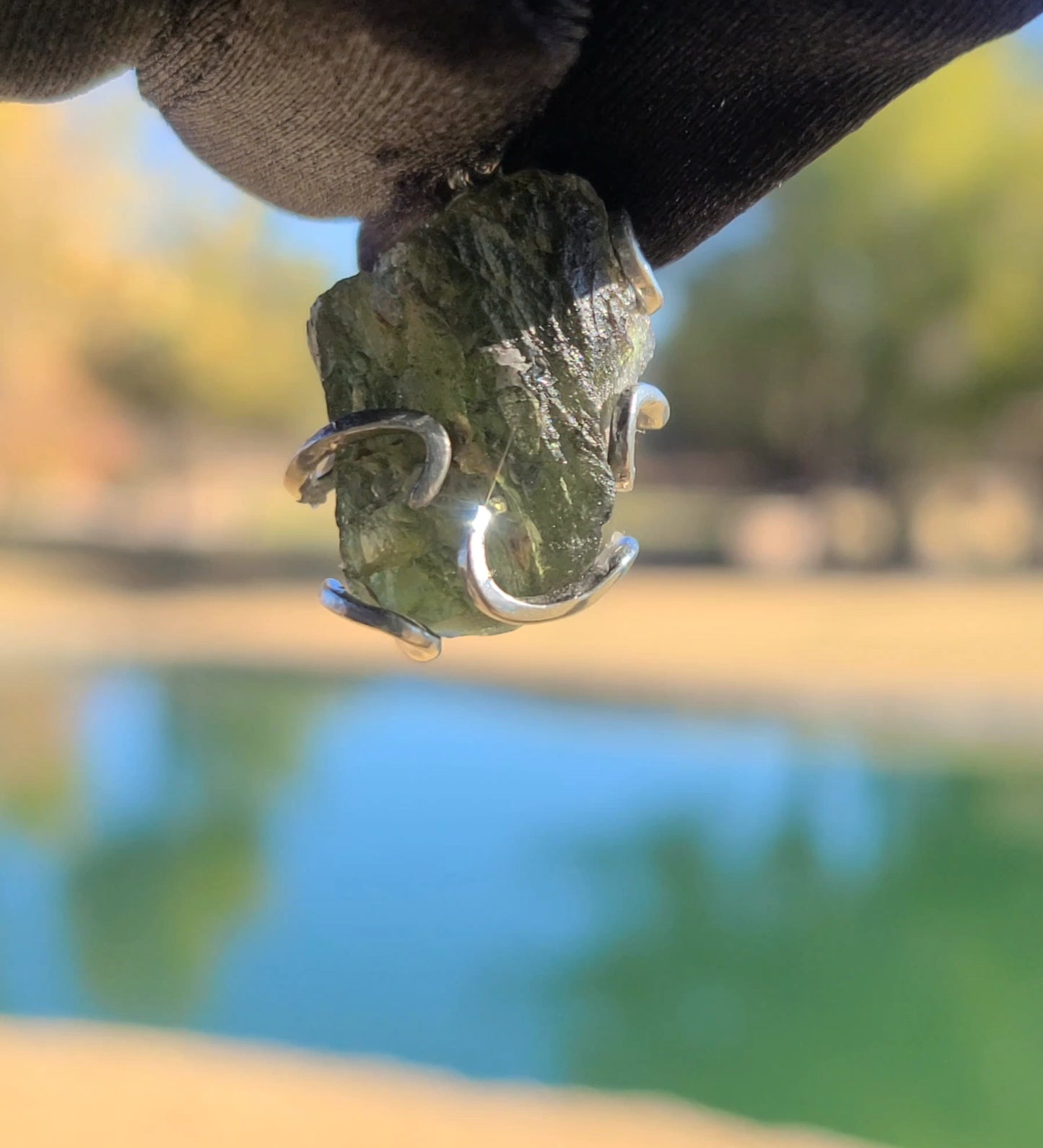 5.00 Gram Moldavite Pendant in Sterling Silver