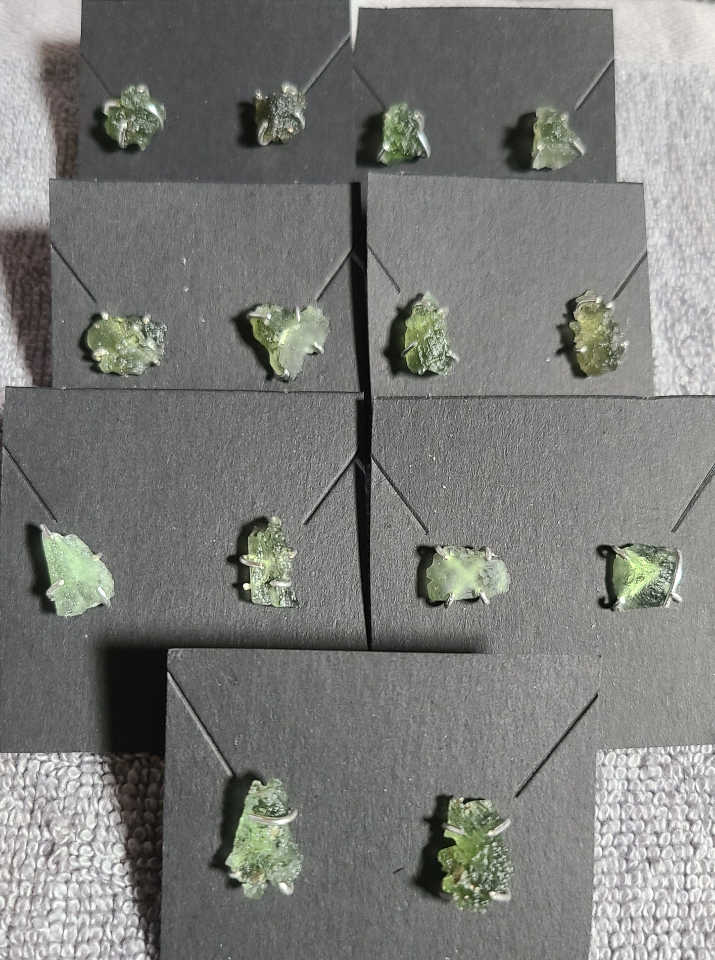 Rough Moldavite Stud Earrings