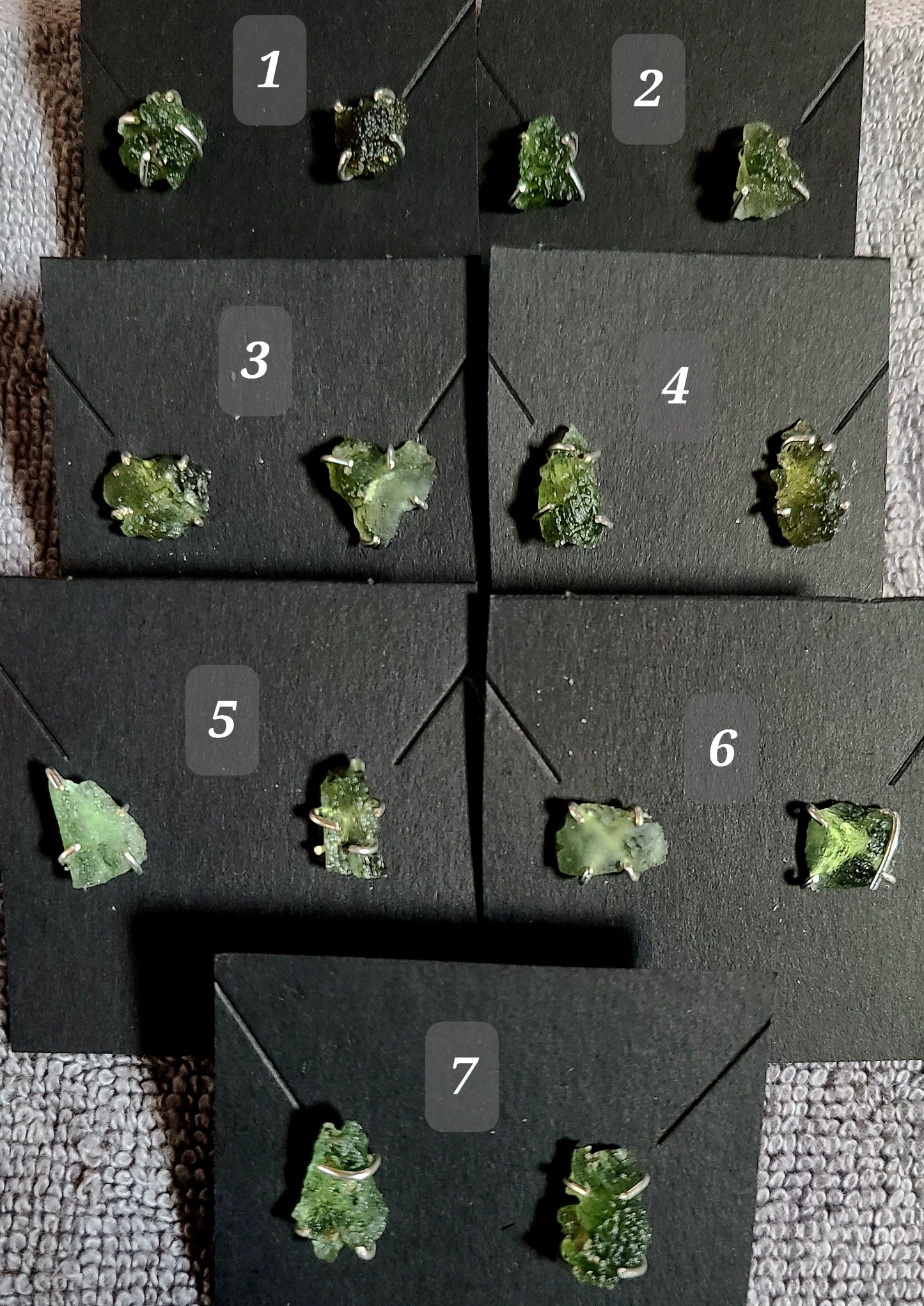 Rough Moldavite Stud Earrings