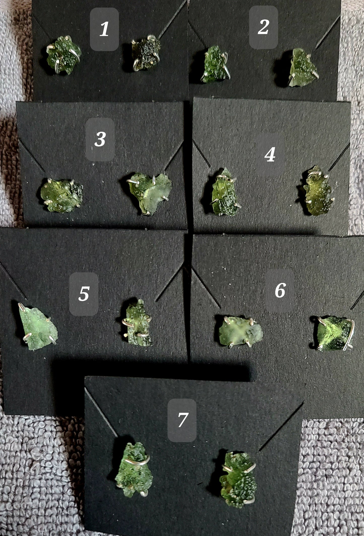 Rough Moldavite Stud Earrings