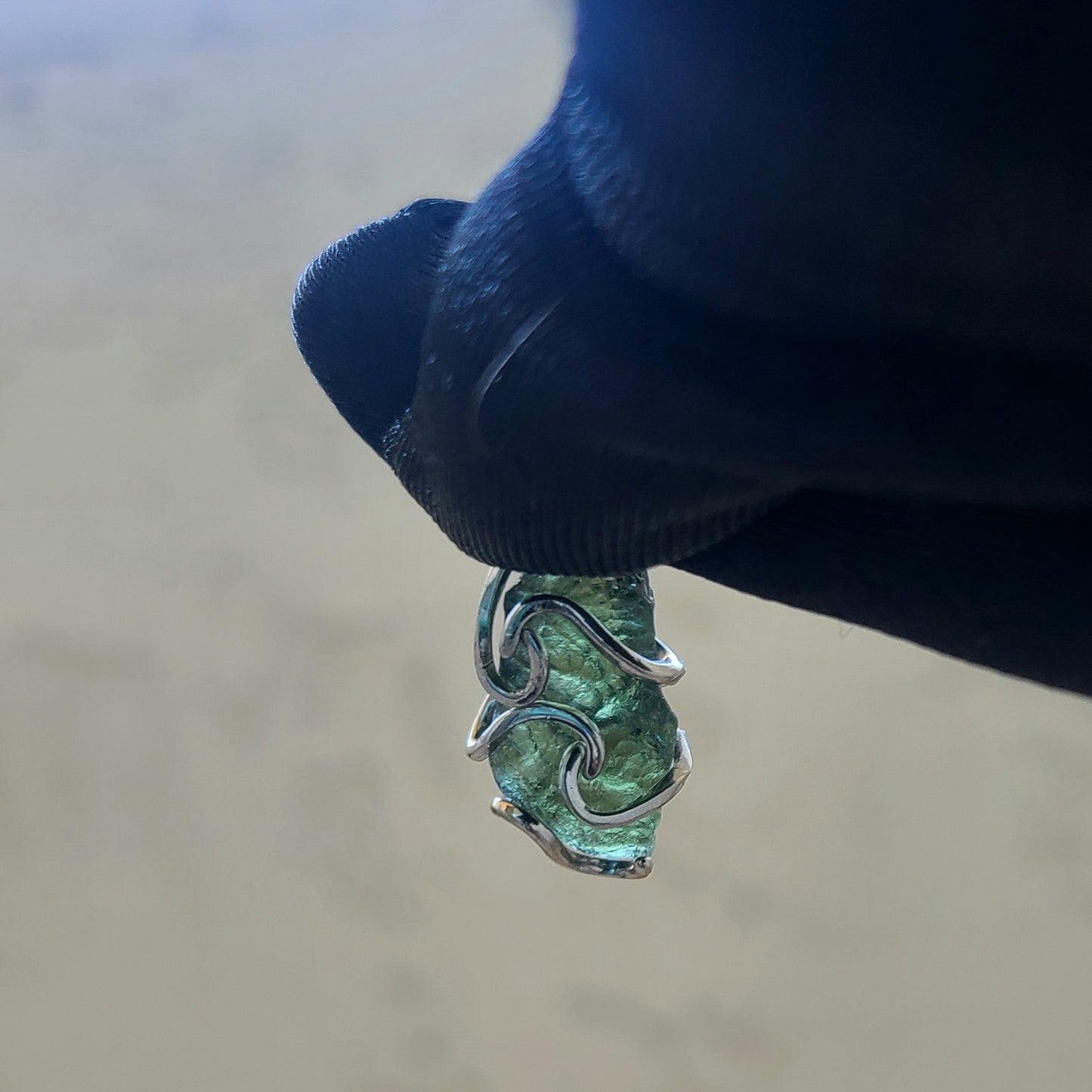 3.10g Rough Moldavite in Sterling Silver