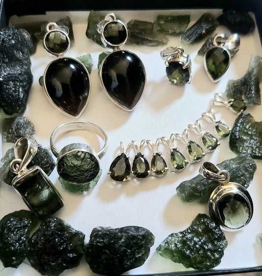 Teardrop (Pear) Authentic Moldavite Pendants