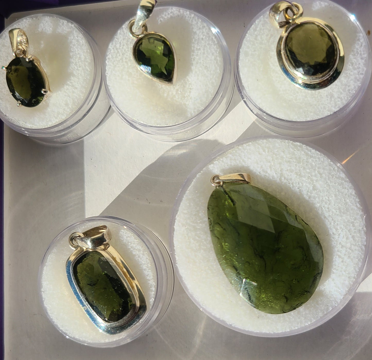 Large Faceted Authentic Moldavite Pendant 24.9 Carat (5 grams)