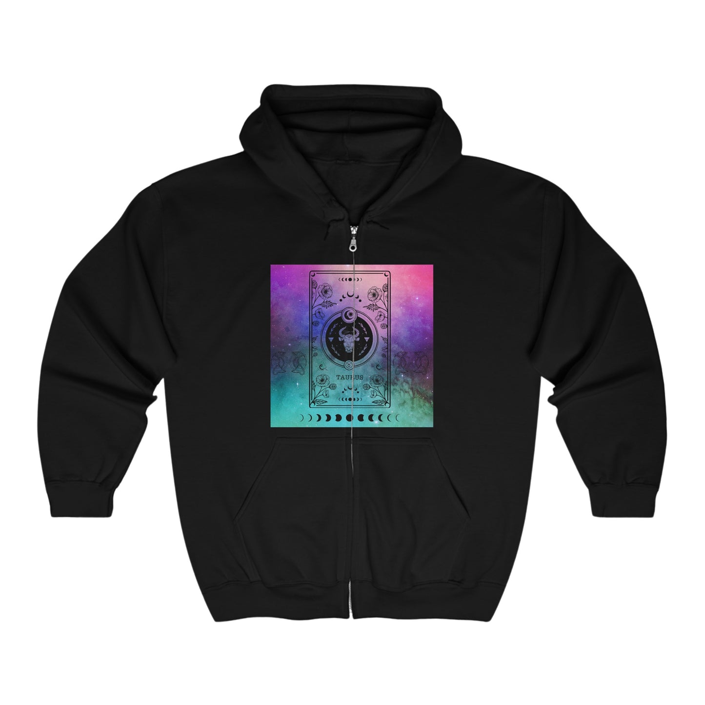Galaxy Taurus Zodiac Zip-Up Hoodie