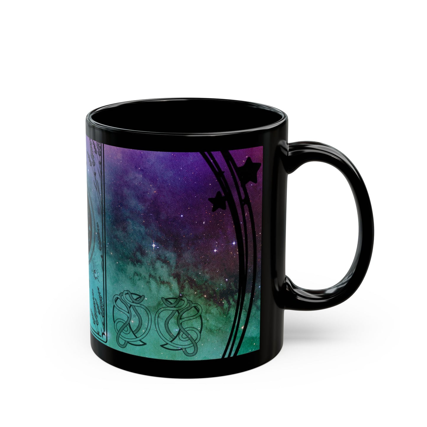 Gemini Stardust Black Ceramic Mug