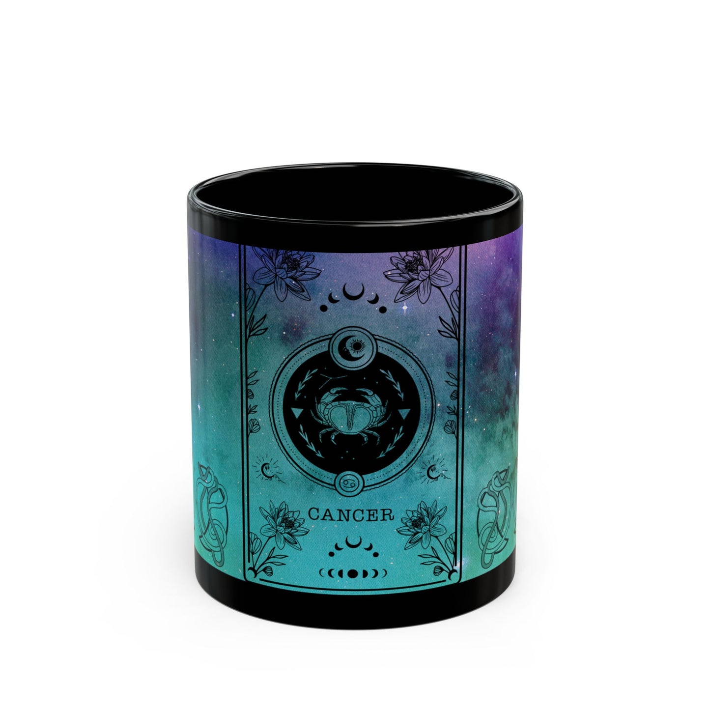 Cancer Stardust Black Ceramic Mug