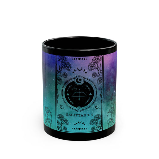 Sagittarius Stardust Black Ceramic Mug