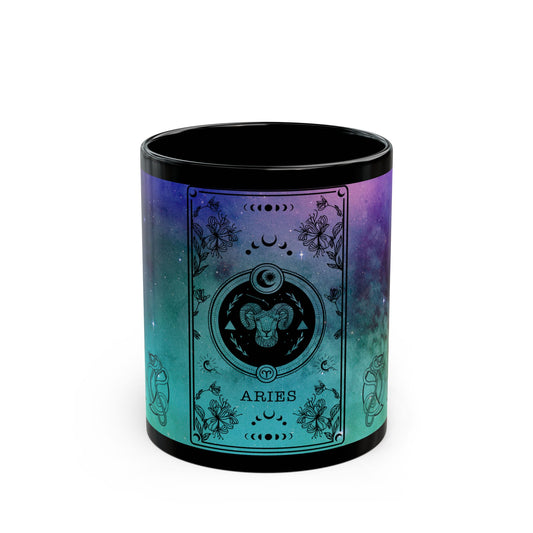 Aries Stardust Black Ceramic Mug