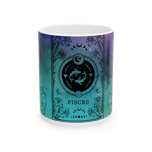 Pisces Stardust White Ceramic Mug