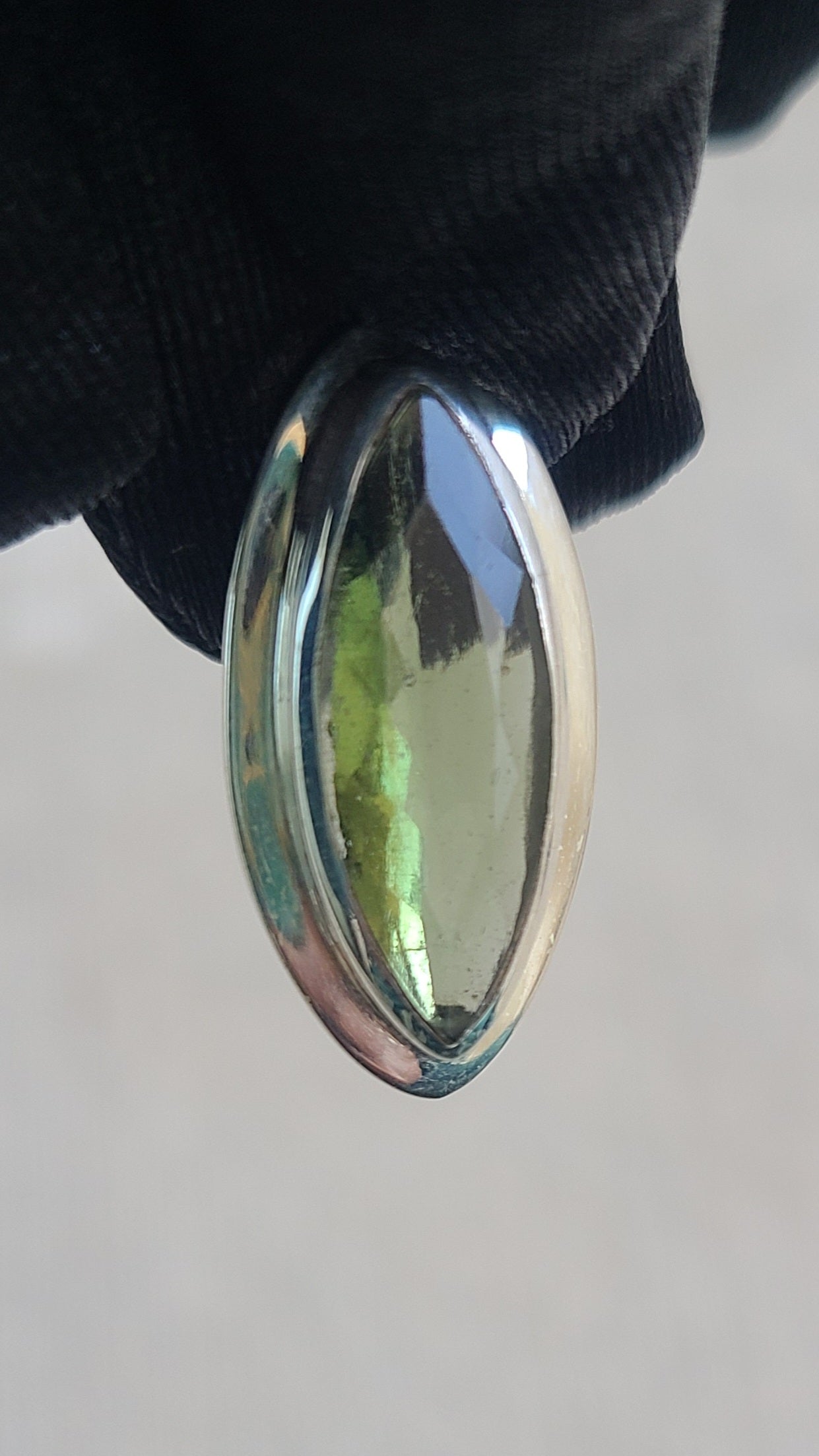 Genuine Large Faceted Moldavite Pendant (15ct)