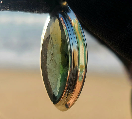 Genuine Large Faceted Moldavite Pendant (15ct)