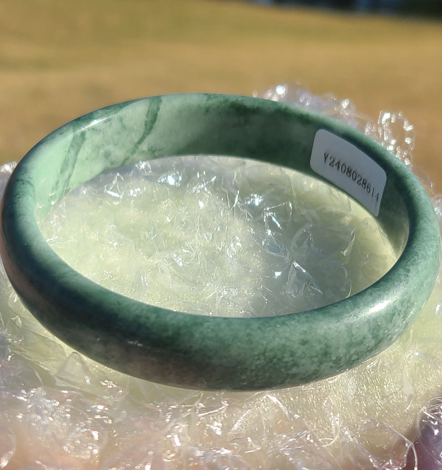 Natural Grade A Green Jade Bangle 60mm