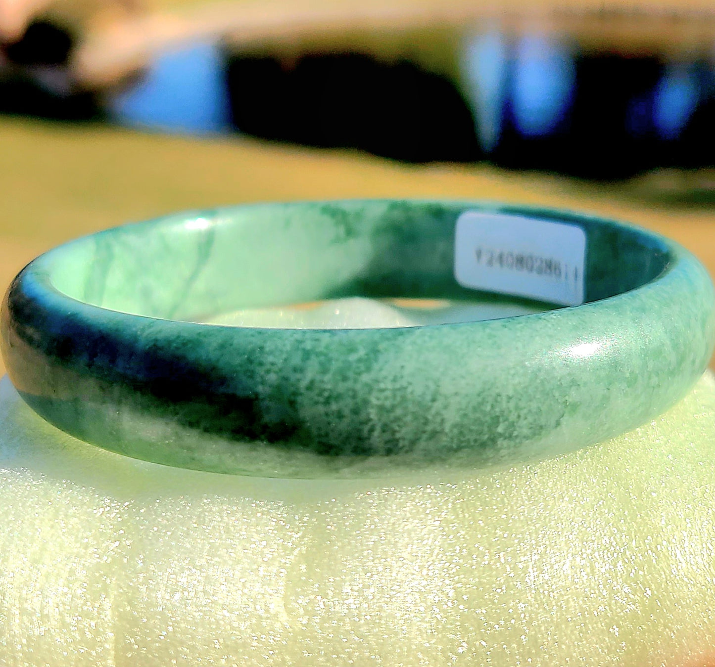 Natural Grade A Green Jade Bangle 60mm