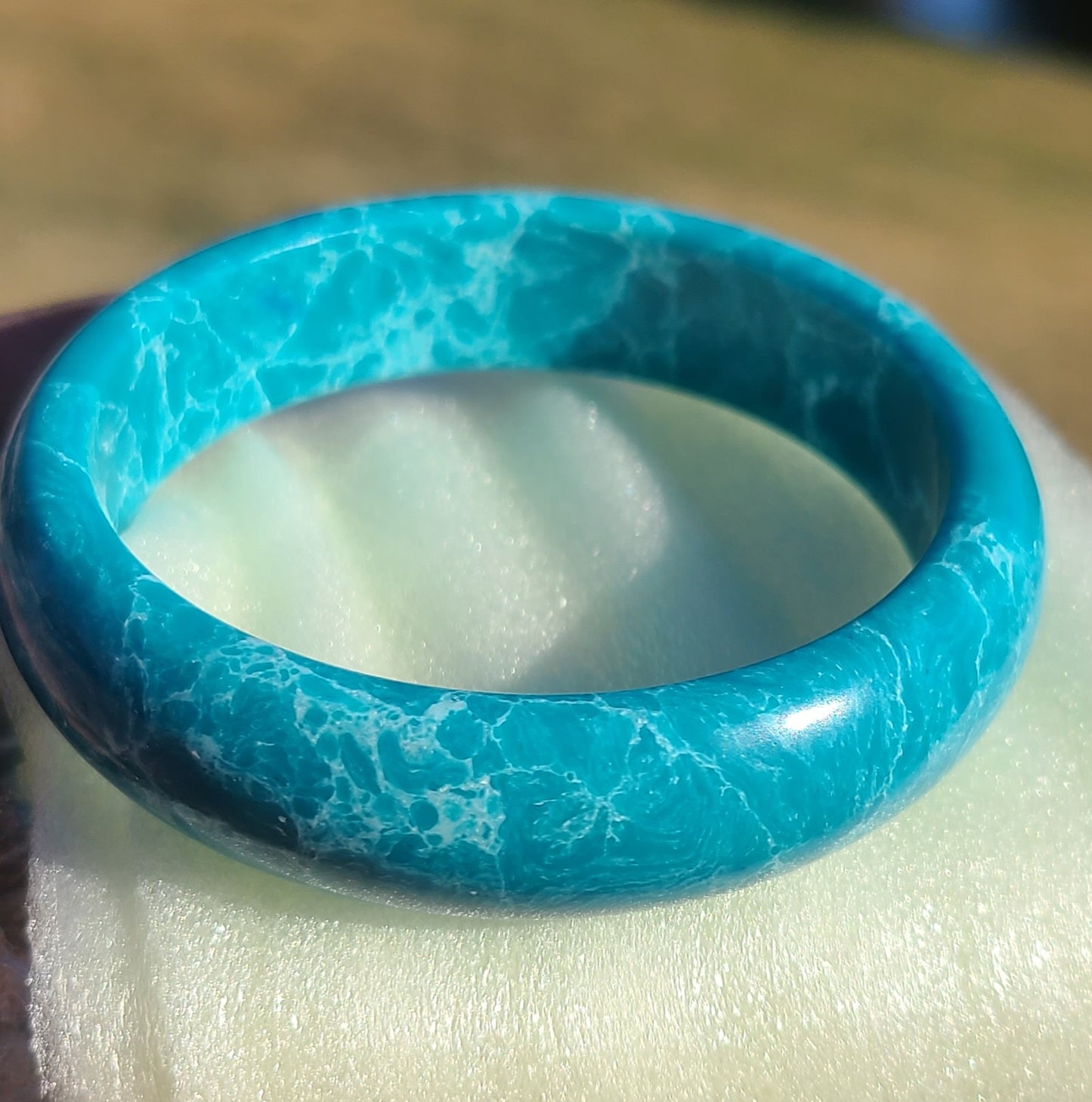 Top Quality Collector's Ocean Blue Larimar Bangle 59.3mm
