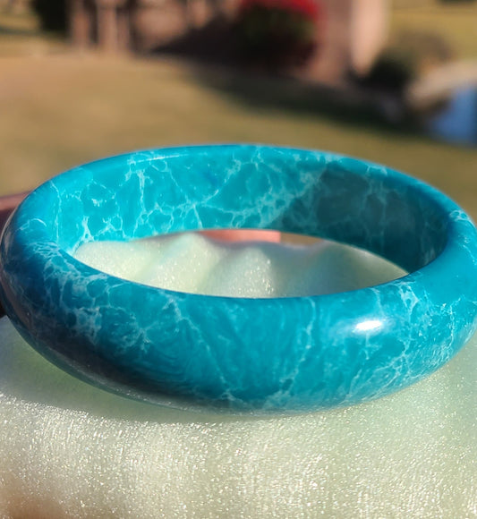 Top Quality Collector's Ocean Blue Larimar Bangle 59.3mm
