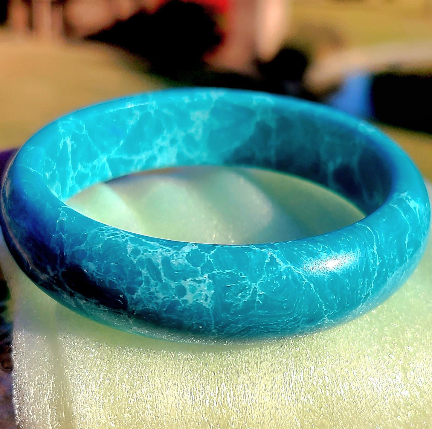 Top Quality Collector's Ocean Blue Larimar Bangle 59.3mm