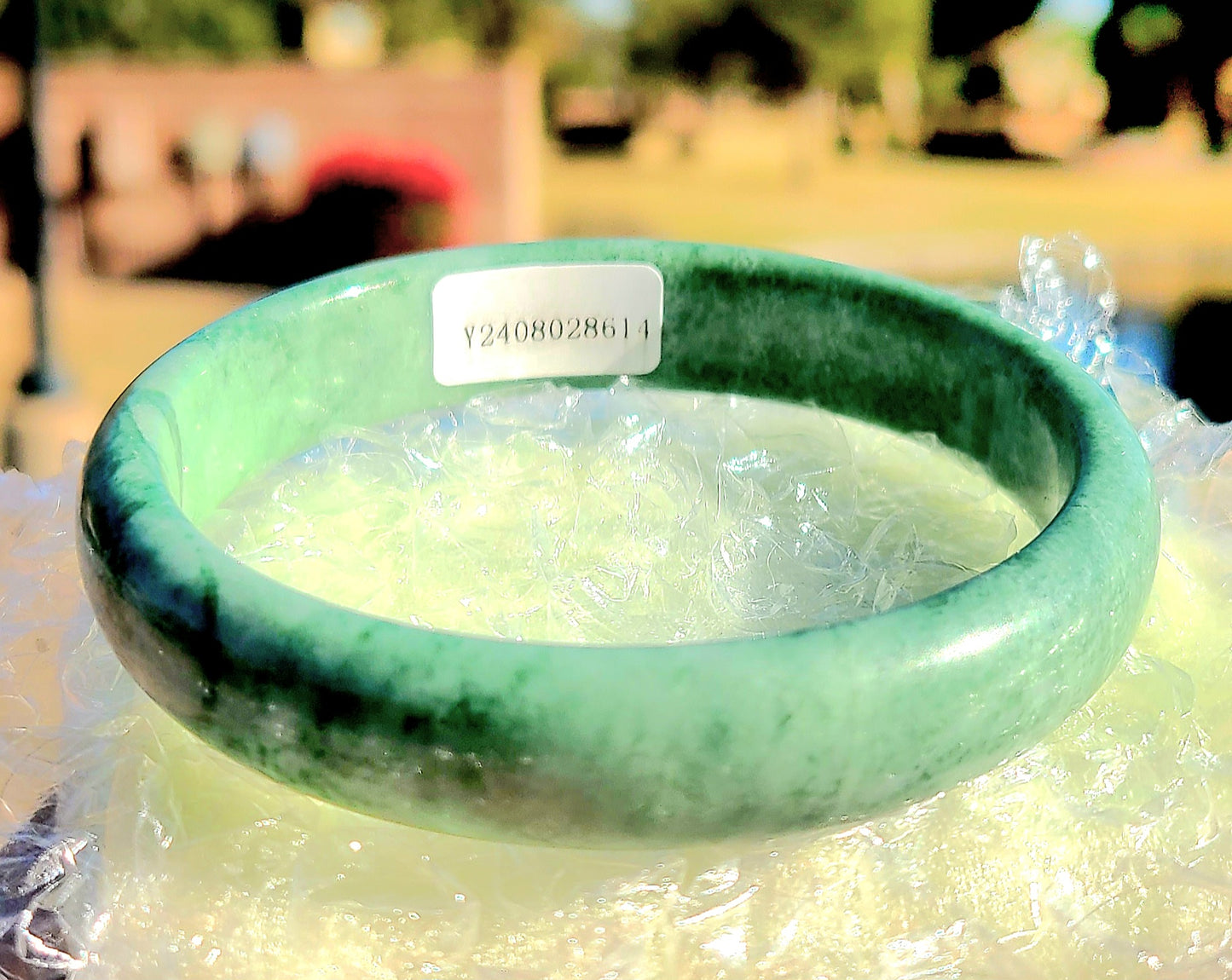 Natural Grade A Green Jade Bangle 60mm