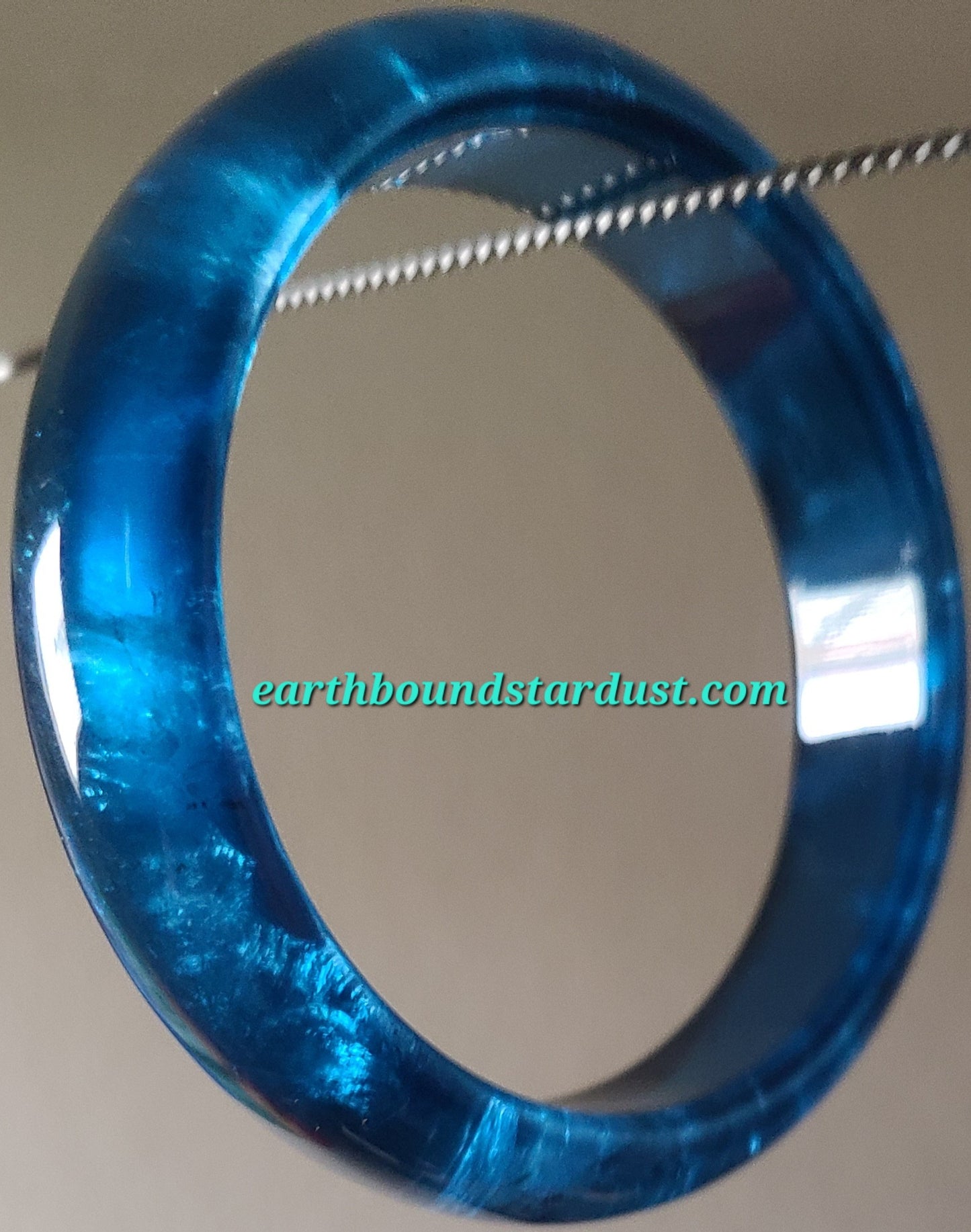 Ocean Blue Aquamarine Bangle Top Quality Collector's Grade 62.6mm EXTREMELY RARE *Black Beryl Inclusions*