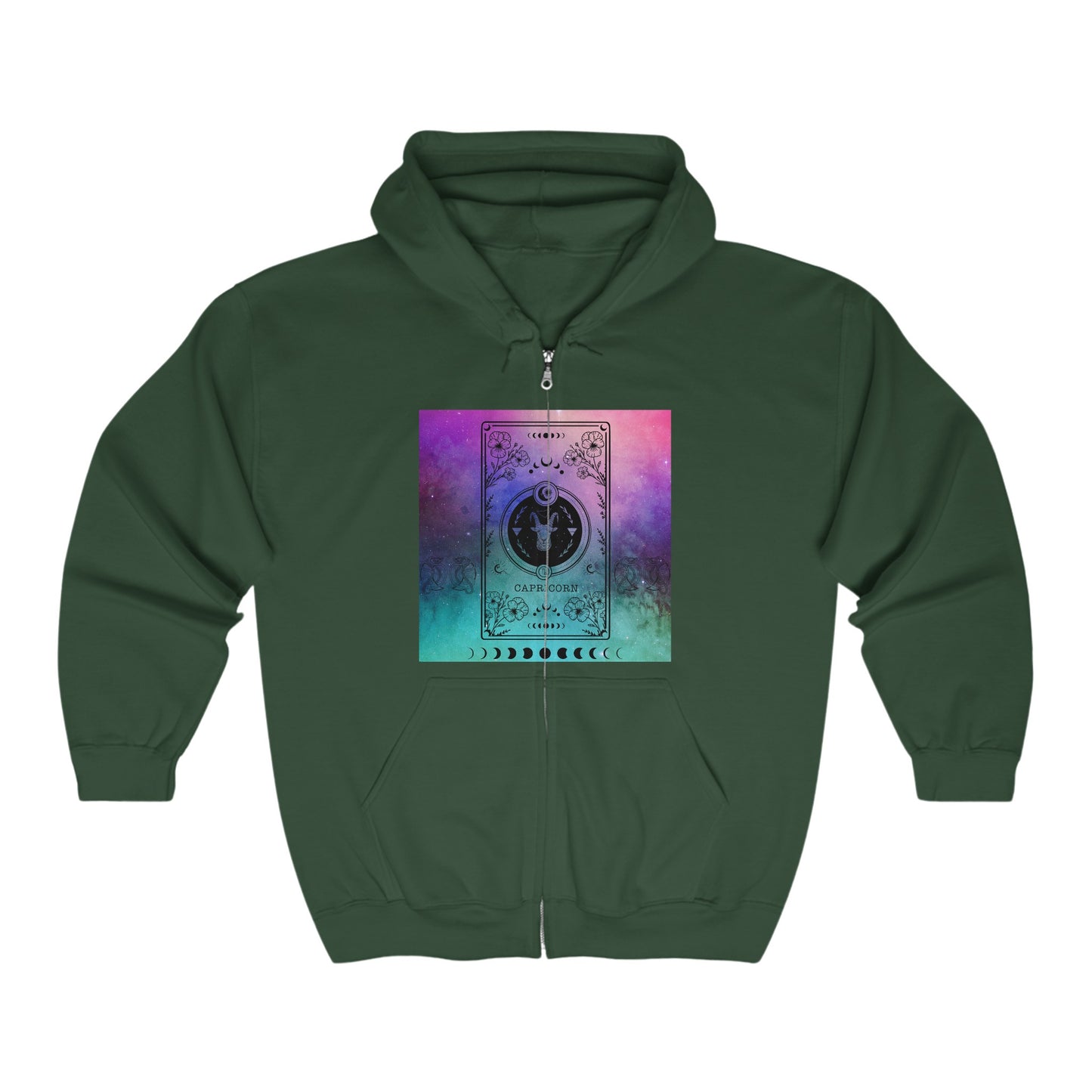 Galaxy Capricorn Zodiac Zip-Up Hoodie