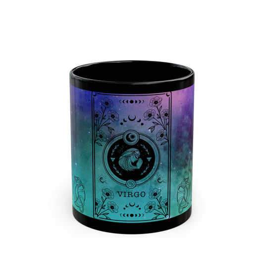 Virgo Stardust Black Ceramic Mug
