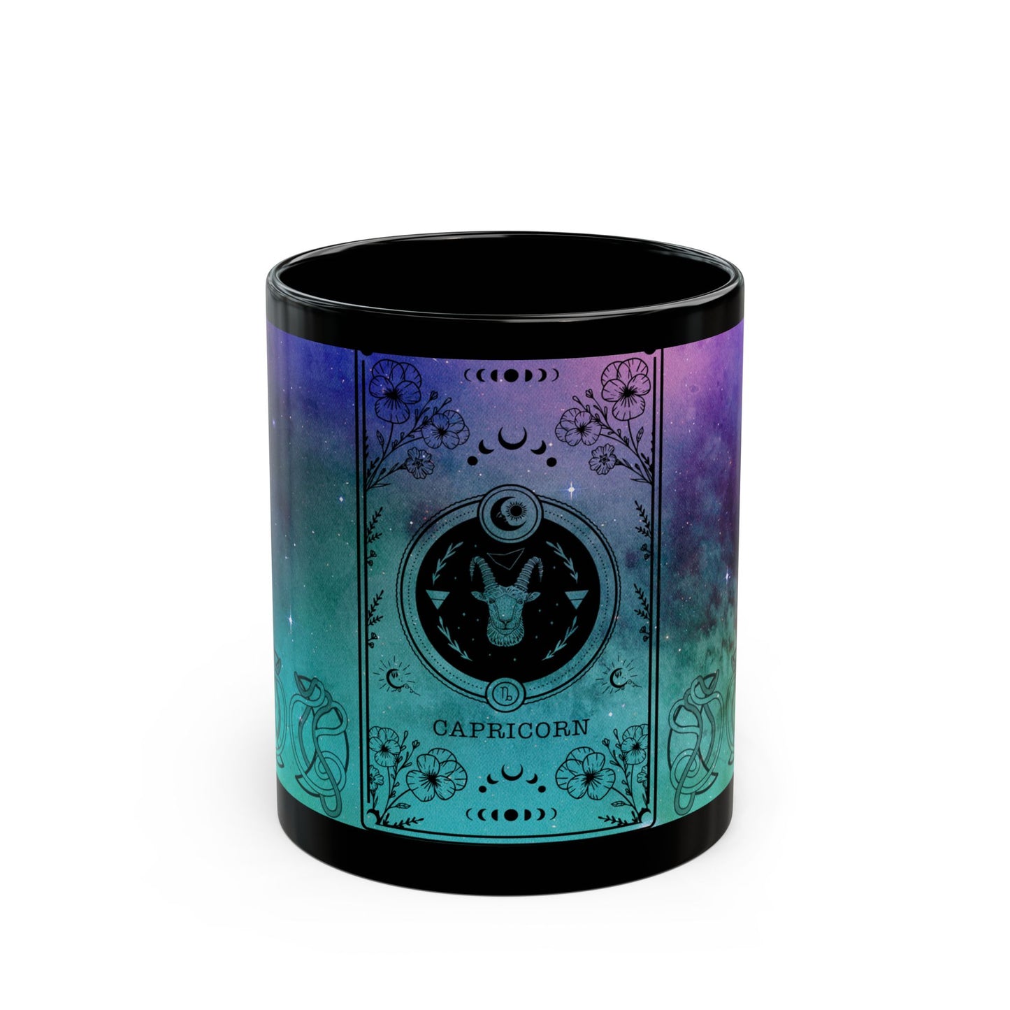Capricorn Stardust Black Ceramic Mug