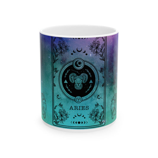 Aries Stardust White Ceramic Mug