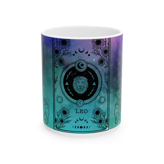 Leo Stardust White Ceramic Mug