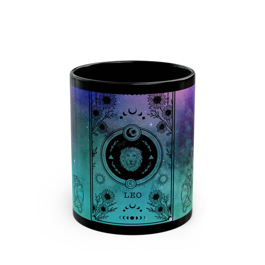Leo Stardust Black Ceramic Mug