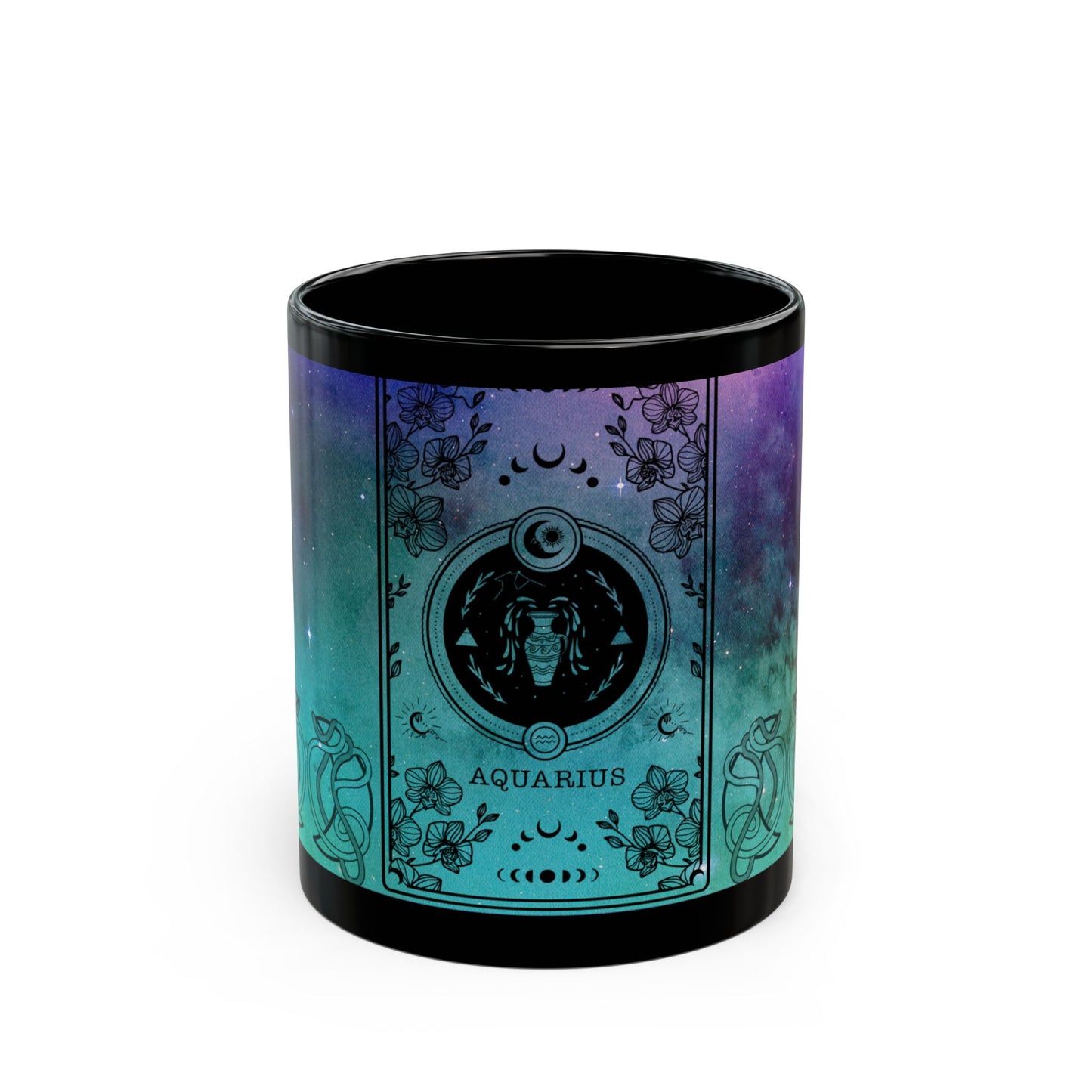 Aquarius Stardust Black Ceramic Mug