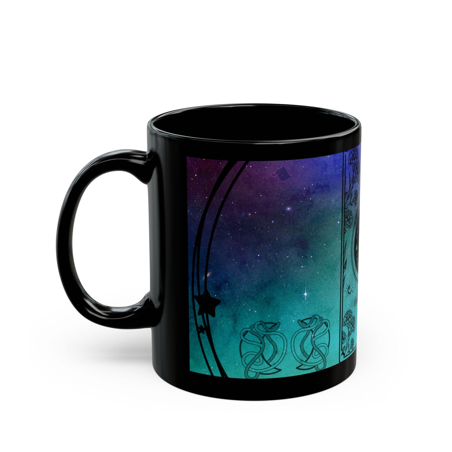 Sagittarius Stardust Black Ceramic Mug