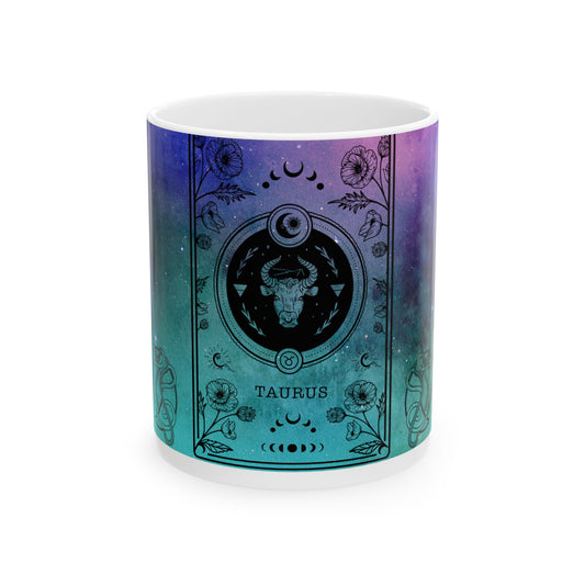 Taurus Stardust White Ceramic Mug