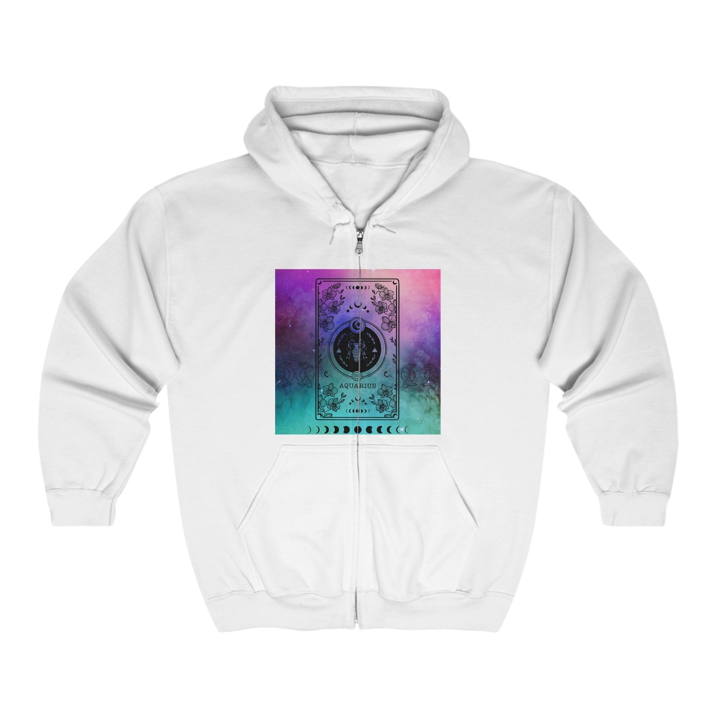 Galaxy Aquarius Zodiac Zip-Up Hoodie