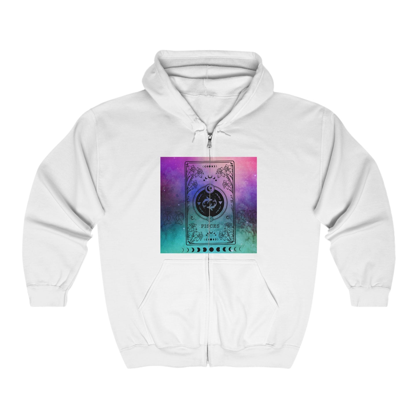Galaxy Pisces Zodiac Zip-Up Hoodie