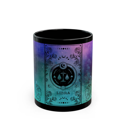 Libra Stardust Black Ceramic Mug