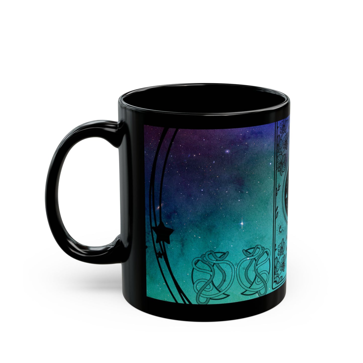 Aquarius Stardust Black Ceramic Mug