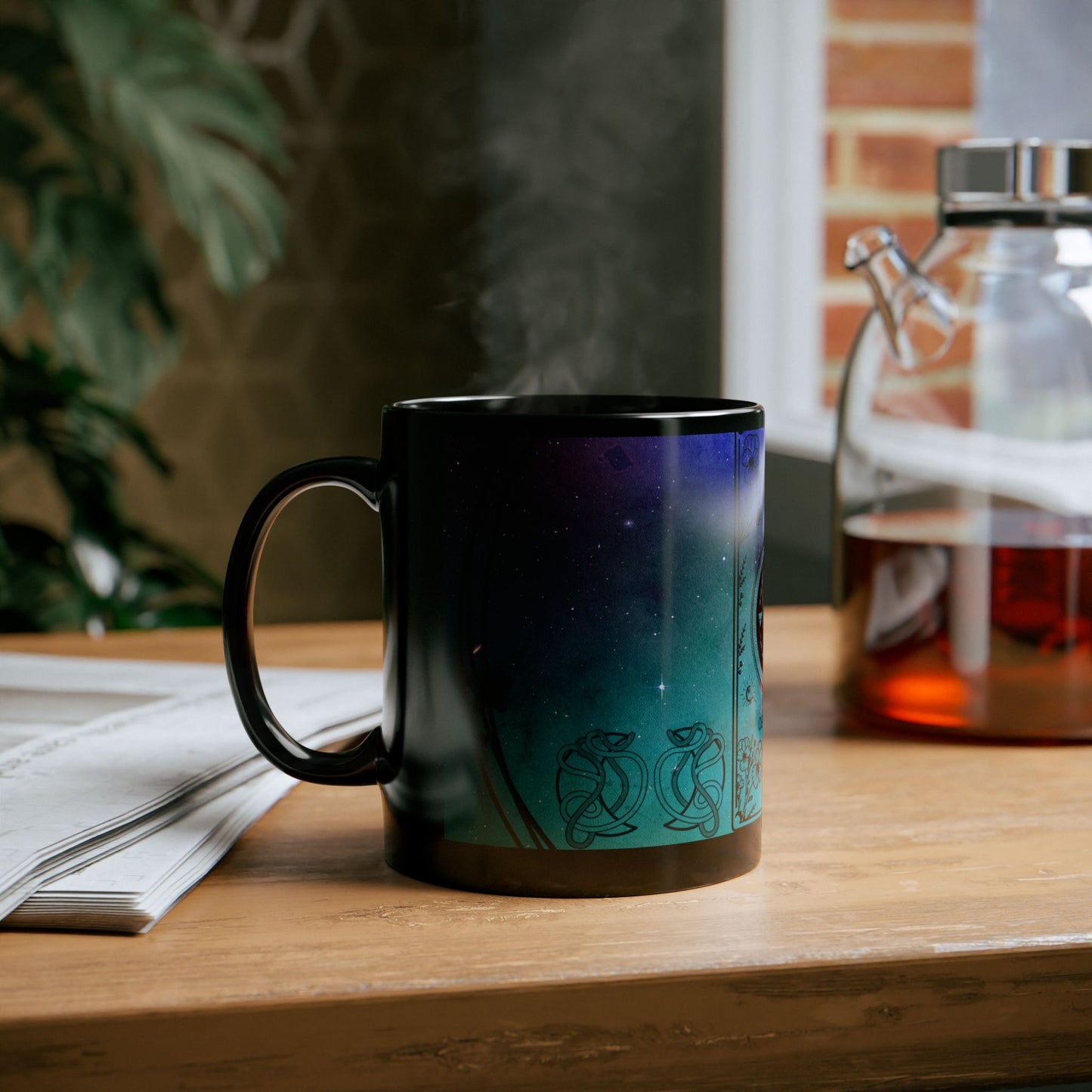 Capricorn Stardust Black Ceramic Mug