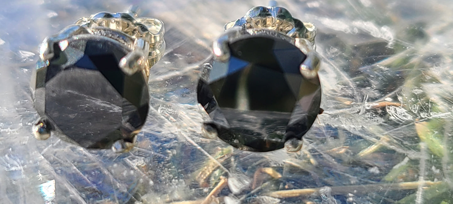 3.30 Carat Authentic Earth Mined Black Diamond Earrings