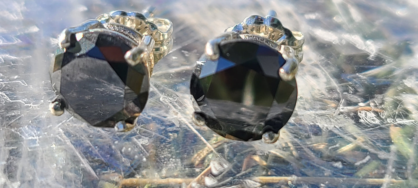 3.30 Carat Authentic Earth Mined Black Diamond Earrings