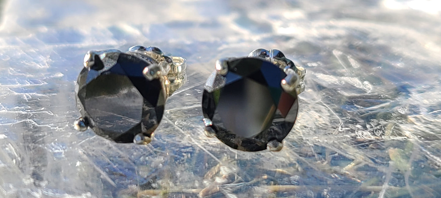 3.30 Carat Authentic Earth Mined Black Diamond Earrings
