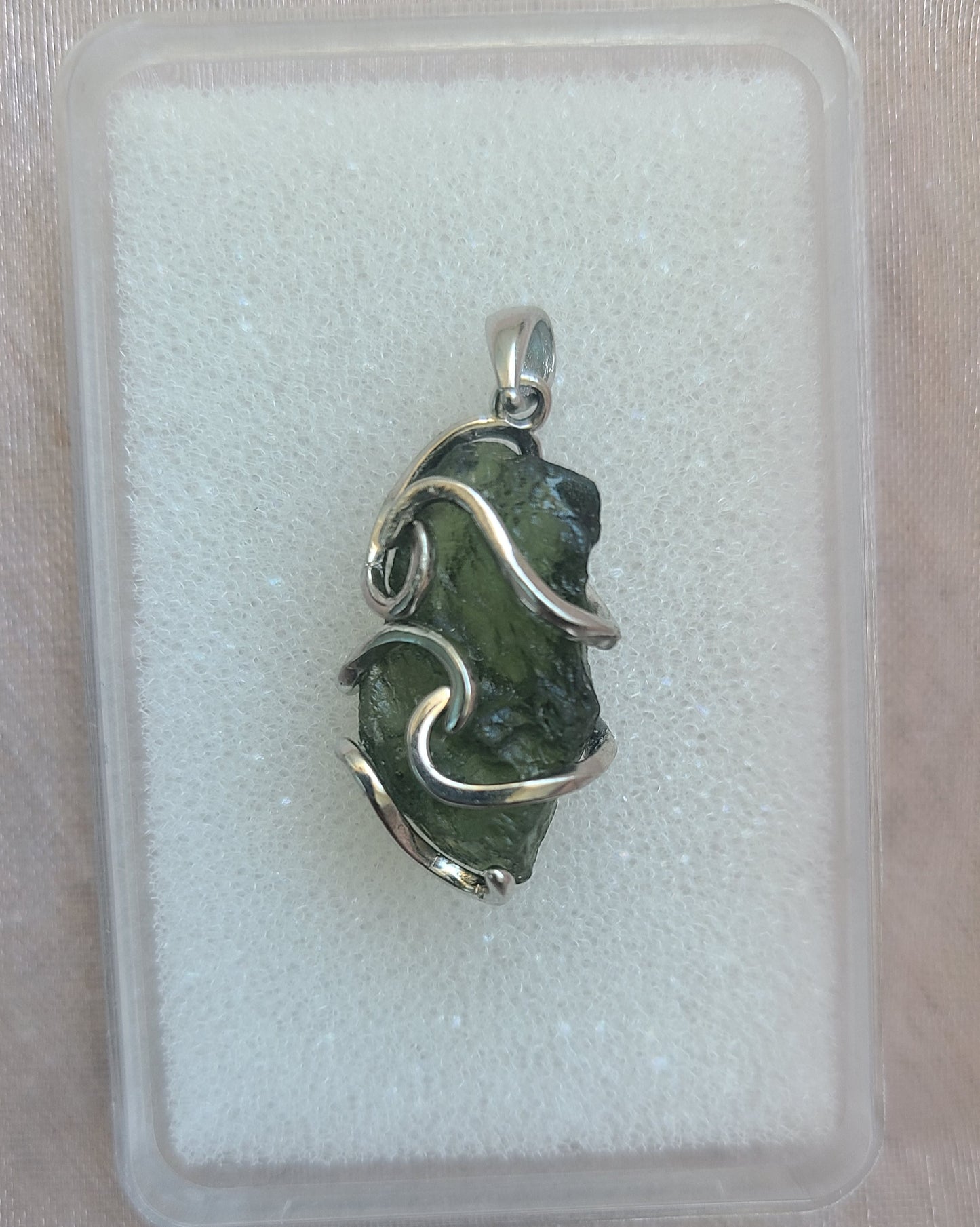 3.10g Rough Moldavite in Sterling Silver